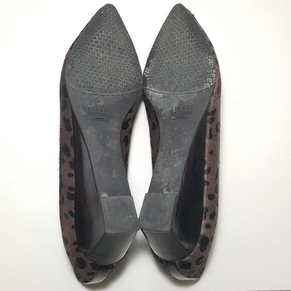 Stewart Weitzman Leopard Print Calf Skin Wedges - Picture 7 of 8